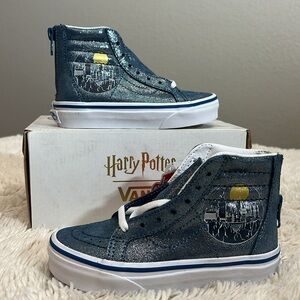 Vans Harry Potter Hogwarts blue metallic high top kids size 10.5 new in box